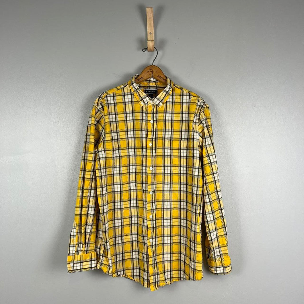 Club room plaid button down