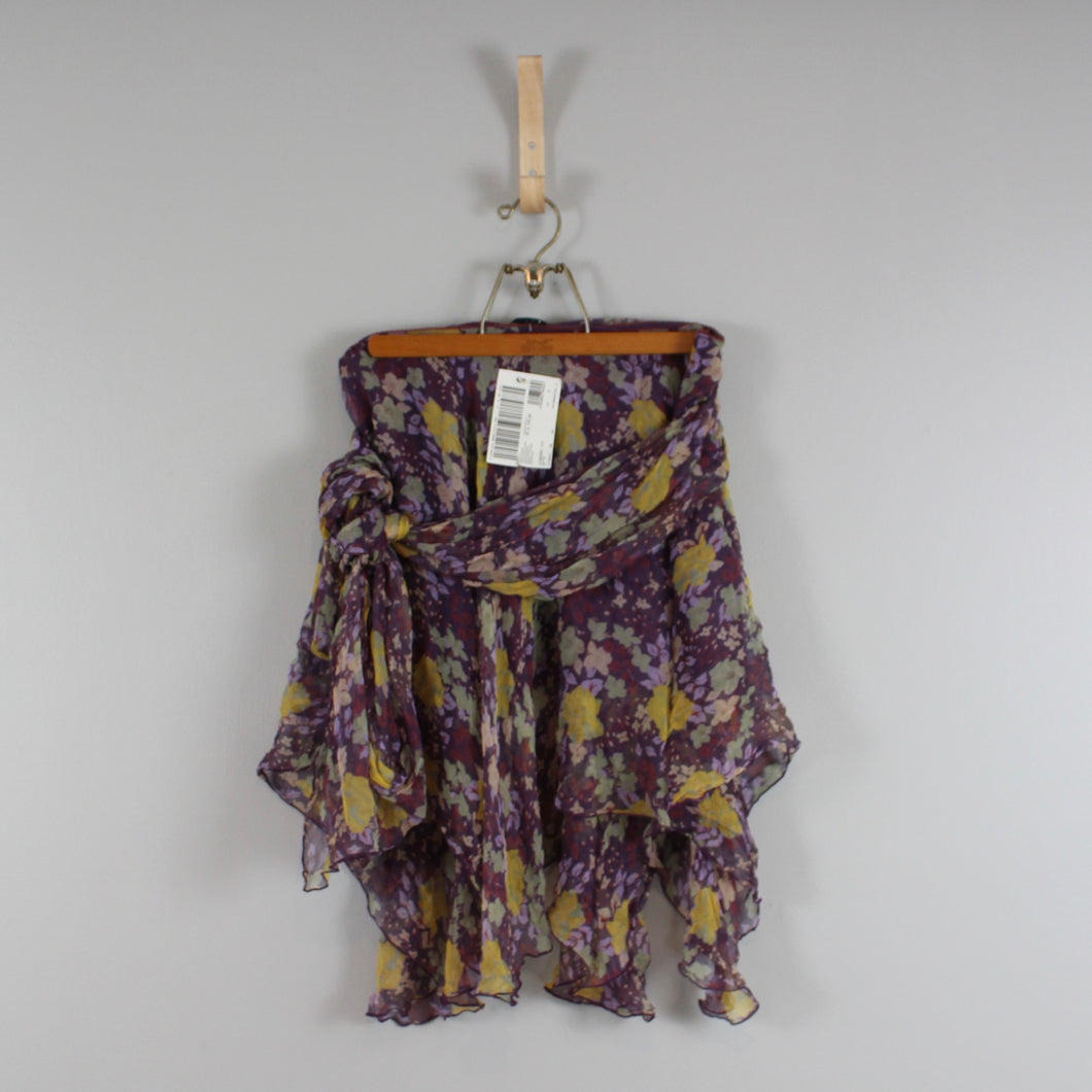 Sisley silk floral skirt