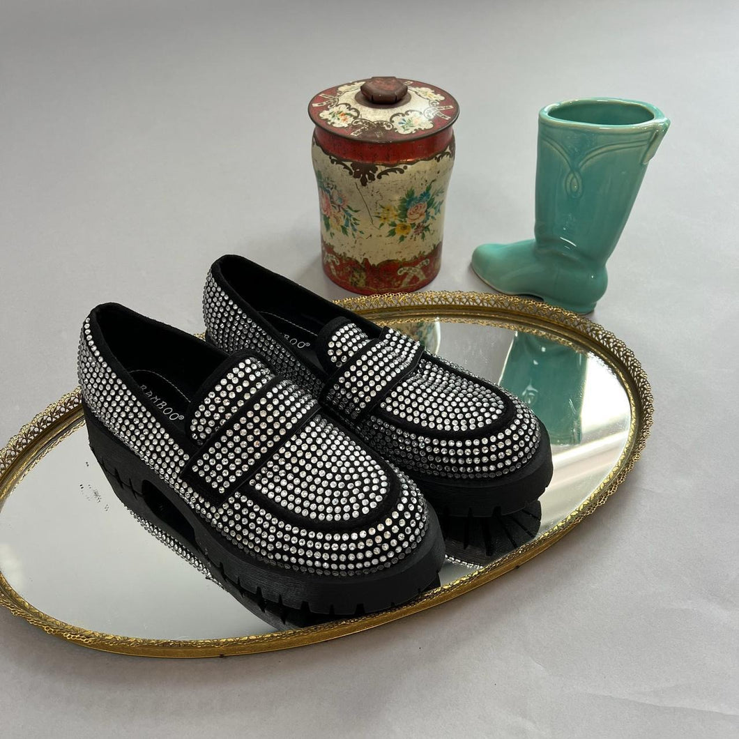 Bamboo bedazzled loafers