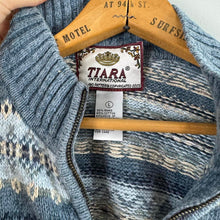 Load image into Gallery viewer, Vintage Tiara zip up sweater
