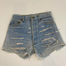 Load image into Gallery viewer, Levi’s ripped Jean shorts
