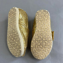 Load image into Gallery viewer, TOMS gold baby shoes
