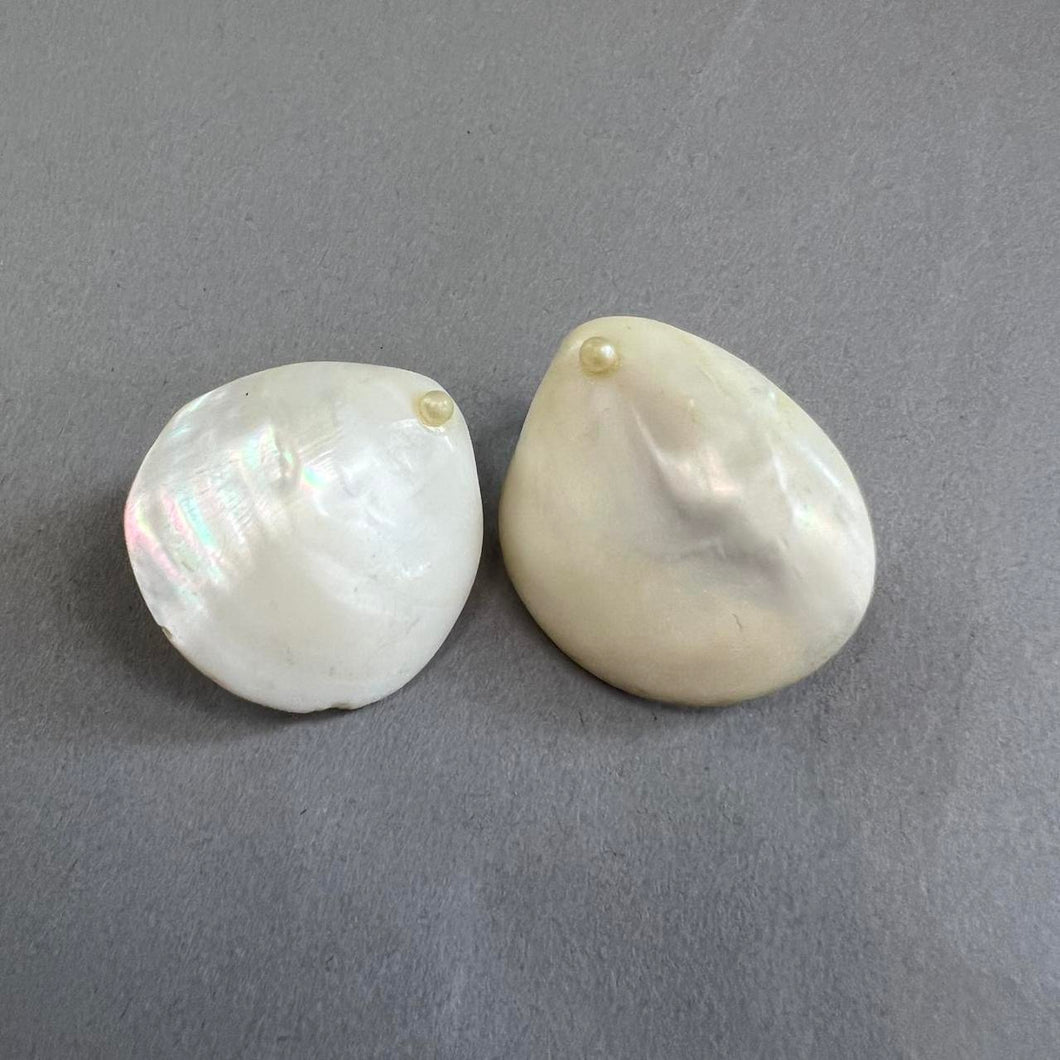 Vintage shell clip ons