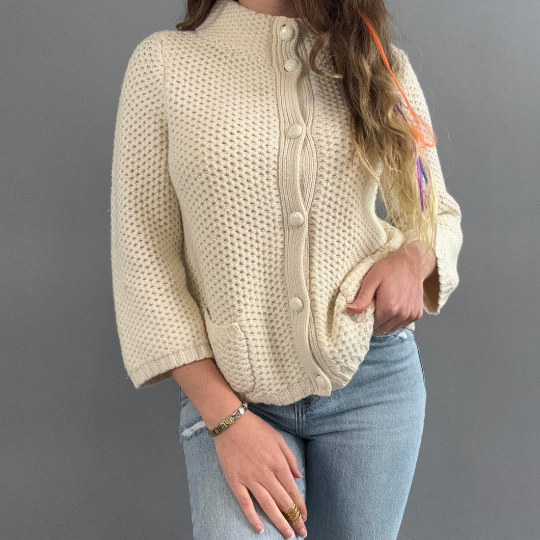 Retro textured cardigan