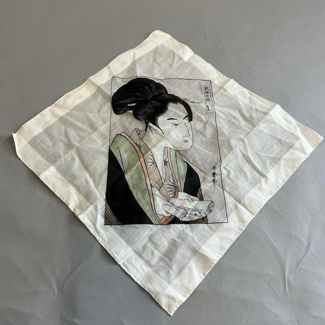 Japanese Ukiyo-e style square scarf