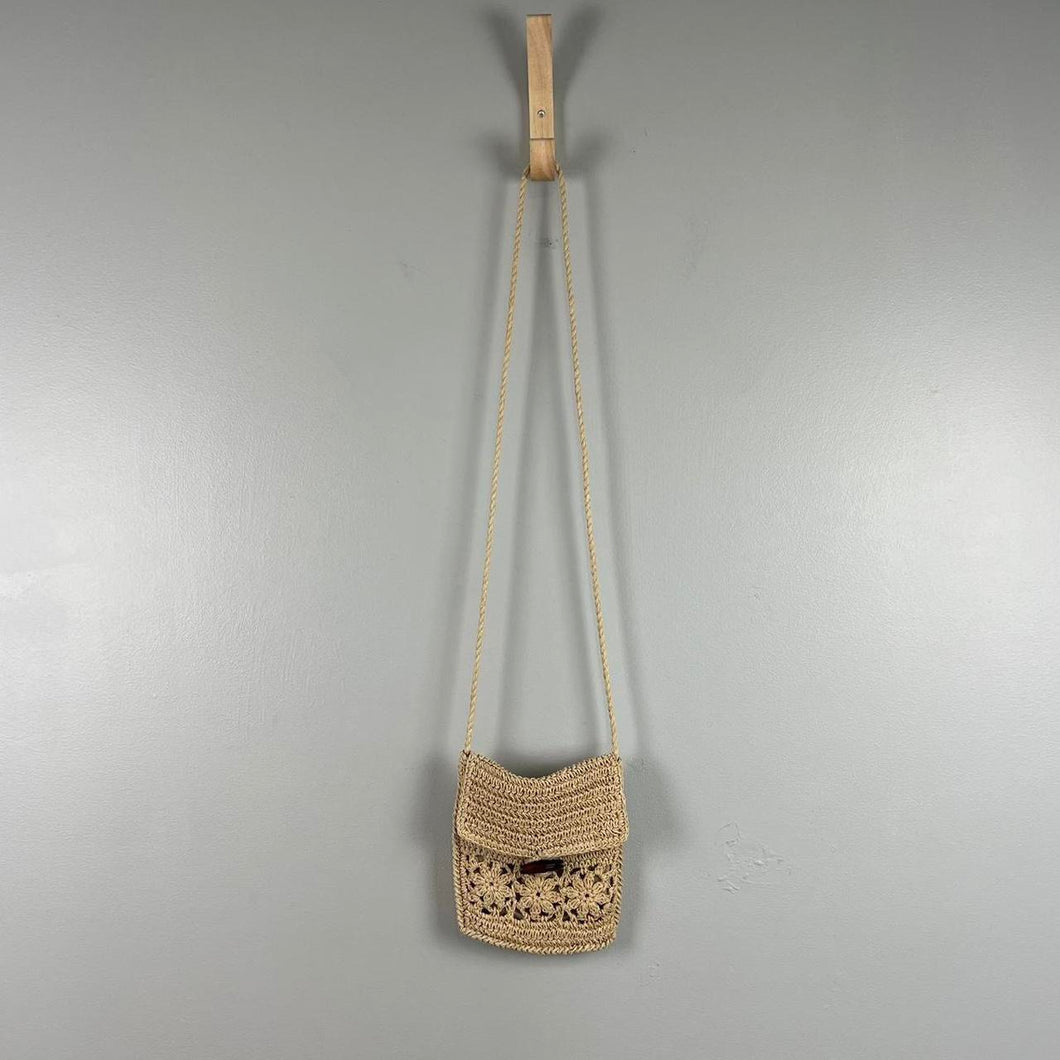 Mini straw crossbody bag