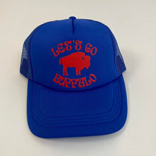 Load image into Gallery viewer, Custom let’s go buffalo trucker hat
