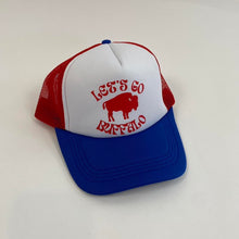 Load image into Gallery viewer, Custom let’s go buffalo trucker hat
