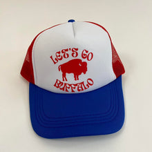 Load image into Gallery viewer, Custom let’s go buffalo trucker hat
