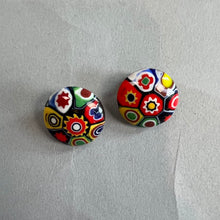 Load image into Gallery viewer, Vintage Millefiori Murano Venetian Glass clip on earrings

