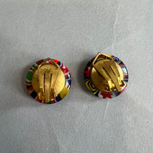 Load image into Gallery viewer, Vintage Millefiori Murano Venetian Glass clip on earrings
