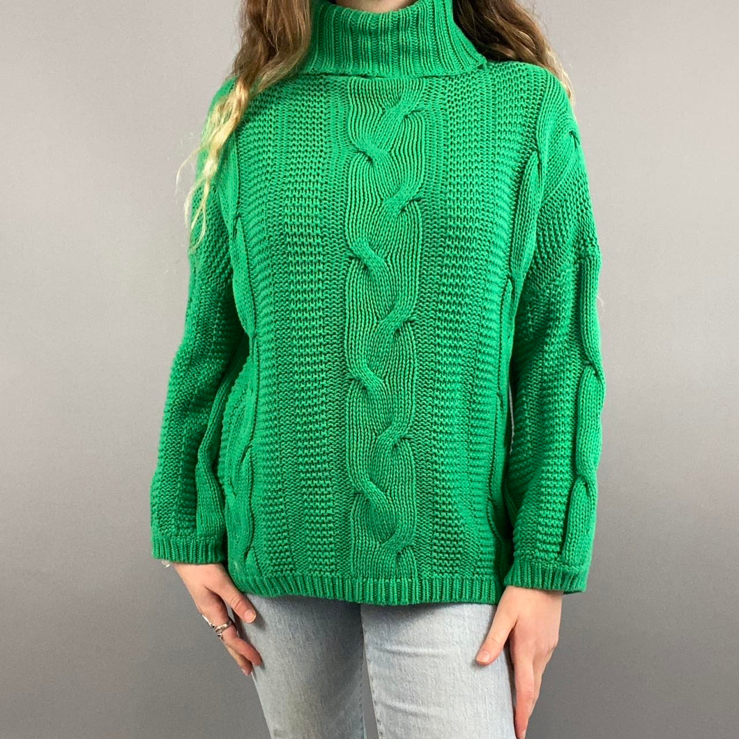 Modern cableknit sweater