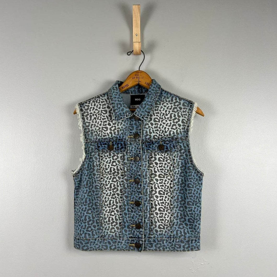 BDG denim cheetah vest