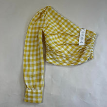 Load image into Gallery viewer, Zara gingham one shoulder blouse
