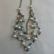 Load image into Gallery viewer, Multi strand pearl and crystal necklace
