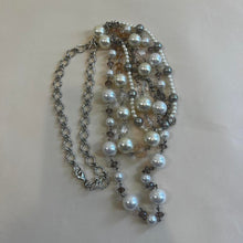 Load image into Gallery viewer, Multi strand pearl and crystal necklace
