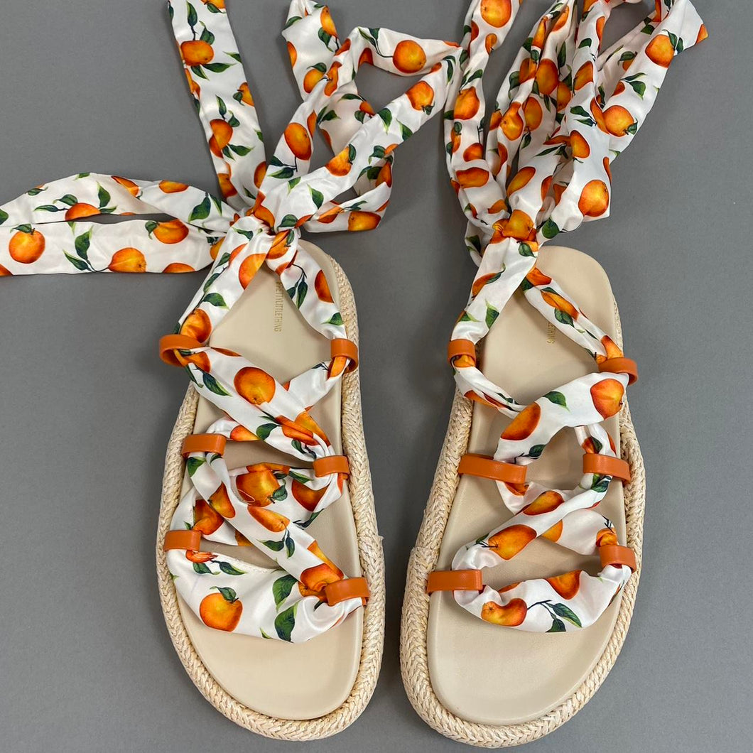 prettylittlething orange sandals