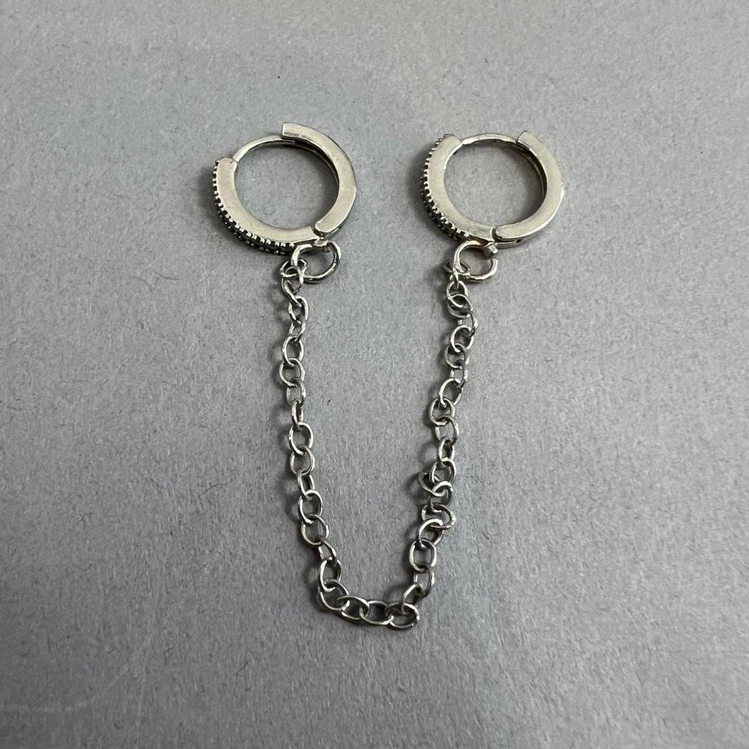 Silver dainty chain earrings