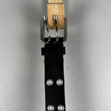 Load image into Gallery viewer, Black leather grommet belt
