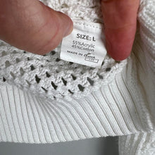 Load image into Gallery viewer, White crochet knit sweater
