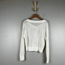 Load image into Gallery viewer, White crochet knit sweater

