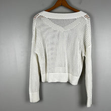 Load image into Gallery viewer, White crochet knit sweater
