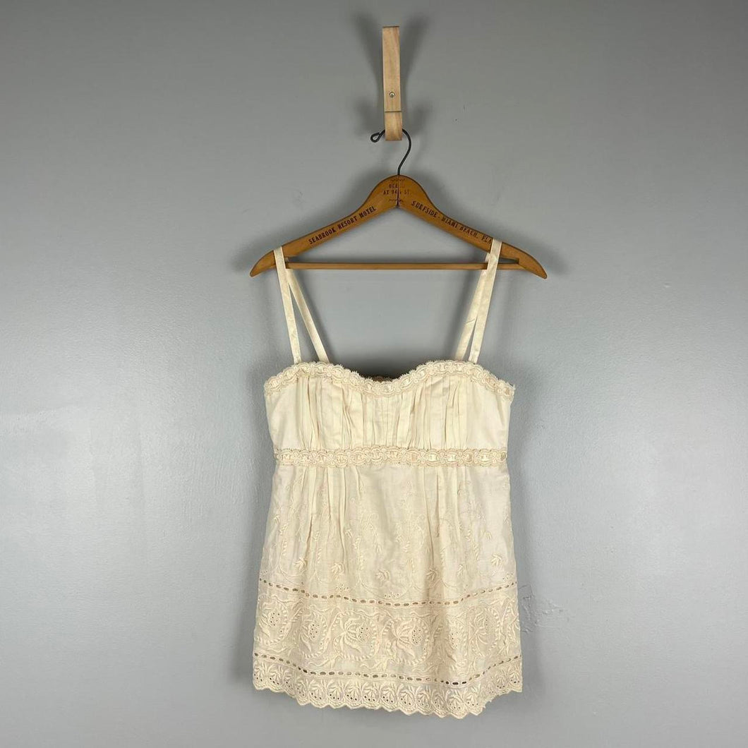 Retro Nanette Lepore cream blouse