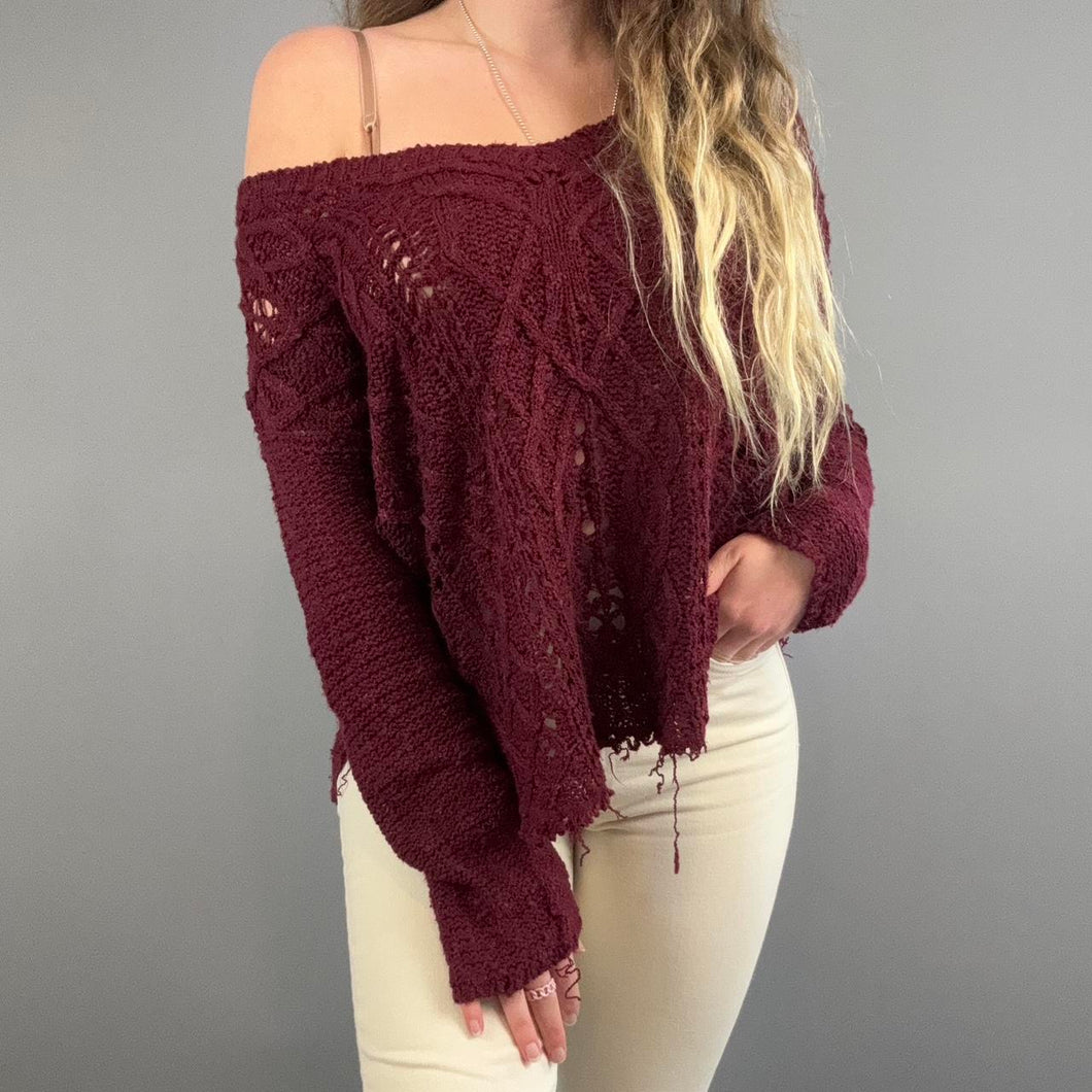 En Creme open knit sweater