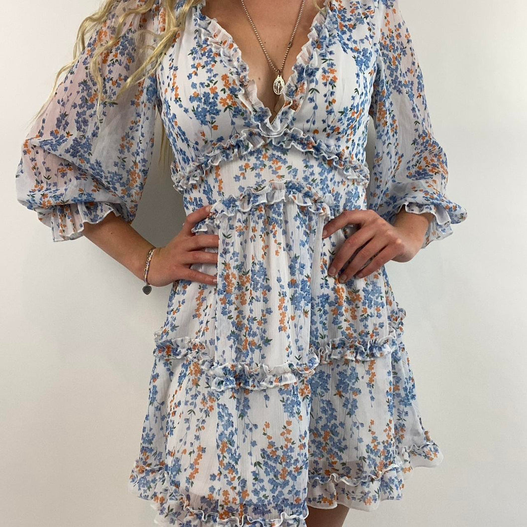 Floral quarter sleeve dress