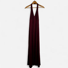 Load image into Gallery viewer, Burgundy halter neck maxi dress
