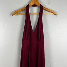 Load image into Gallery viewer, Burgundy halter neck maxi dress

