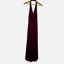 Load image into Gallery viewer, Burgundy halter neck maxi dress
