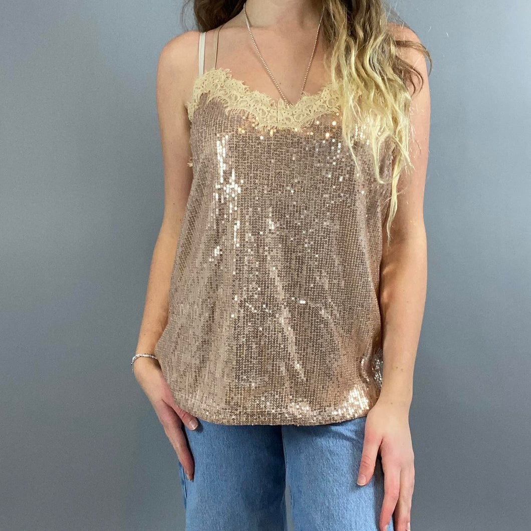 Modern sequin tank top