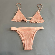 Load image into Gallery viewer, Smocked pink bikini set
