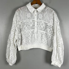 Load image into Gallery viewer, Pilcro cutout bubble sleeve shirt
