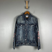 Load image into Gallery viewer, Dope cherry blossom skull Denim Jacket

