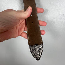 Load image into Gallery viewer, Brown suede and leather belt
