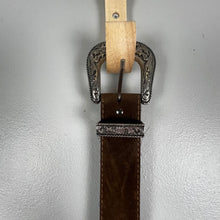Load image into Gallery viewer, Brown suede and leather belt
