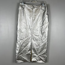 Load image into Gallery viewer, Wayf Silver Metallic Midi Skirt
