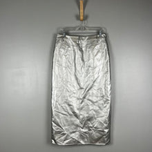 Load image into Gallery viewer, Wayf Silver Metallic Midi Skirt
