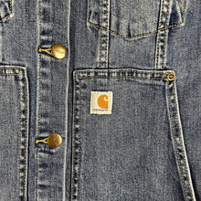 Load image into Gallery viewer, Carhartt women’s blue denim jacket

