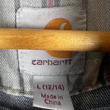 Load image into Gallery viewer, Carhartt women’s blue denim jacket
