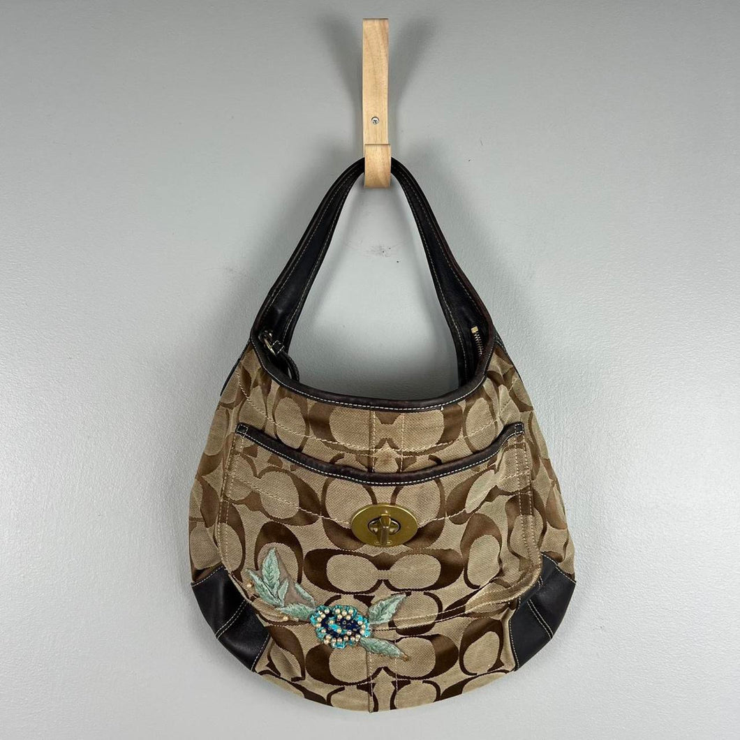 RARE Y2K coach embroidered hobo bag