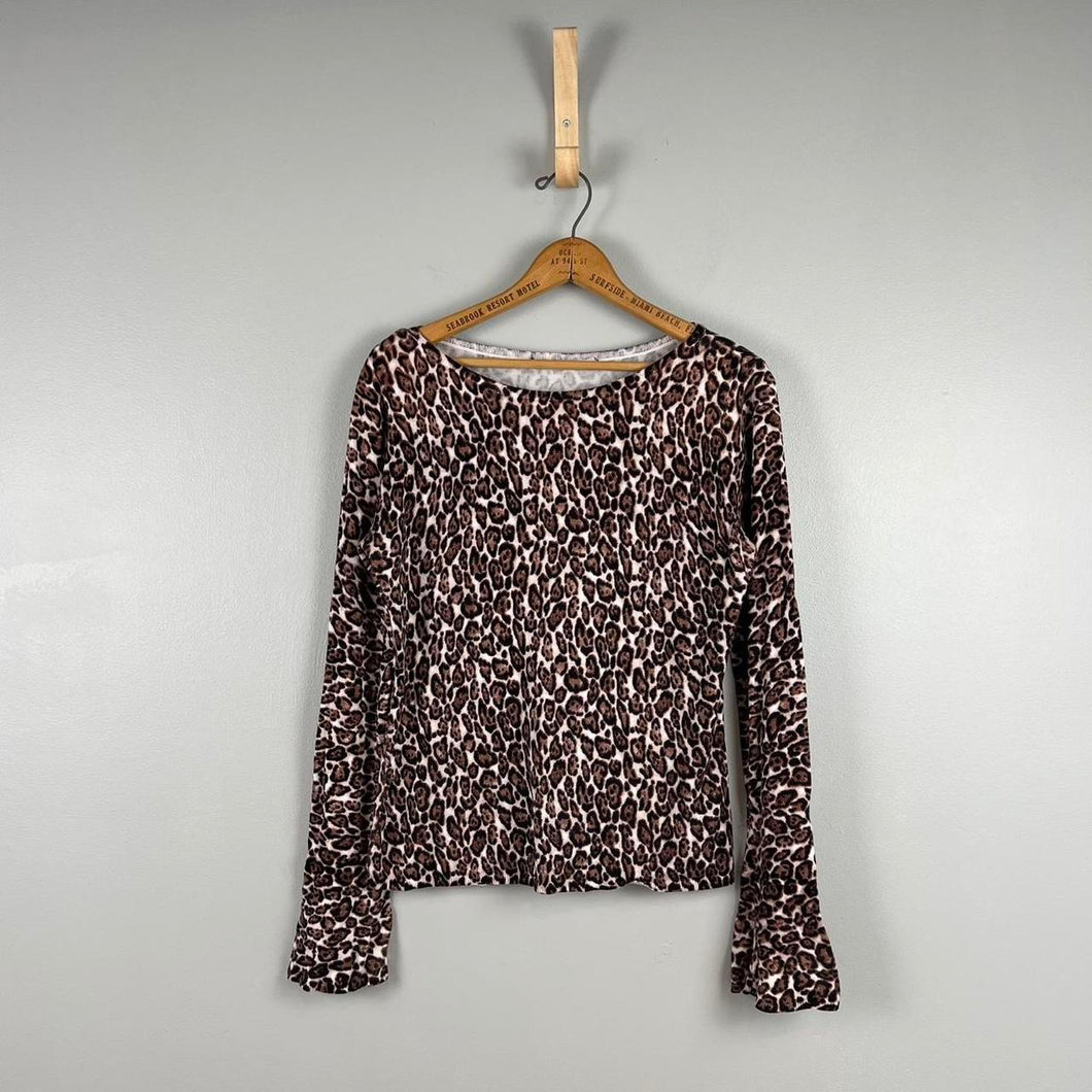 Retro cheetah knit top
