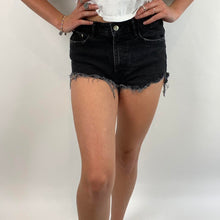 Load image into Gallery viewer, Zara black jean shorts
