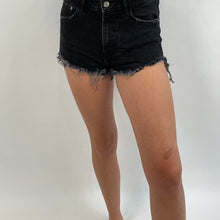 Load image into Gallery viewer, Zara black jean shorts
