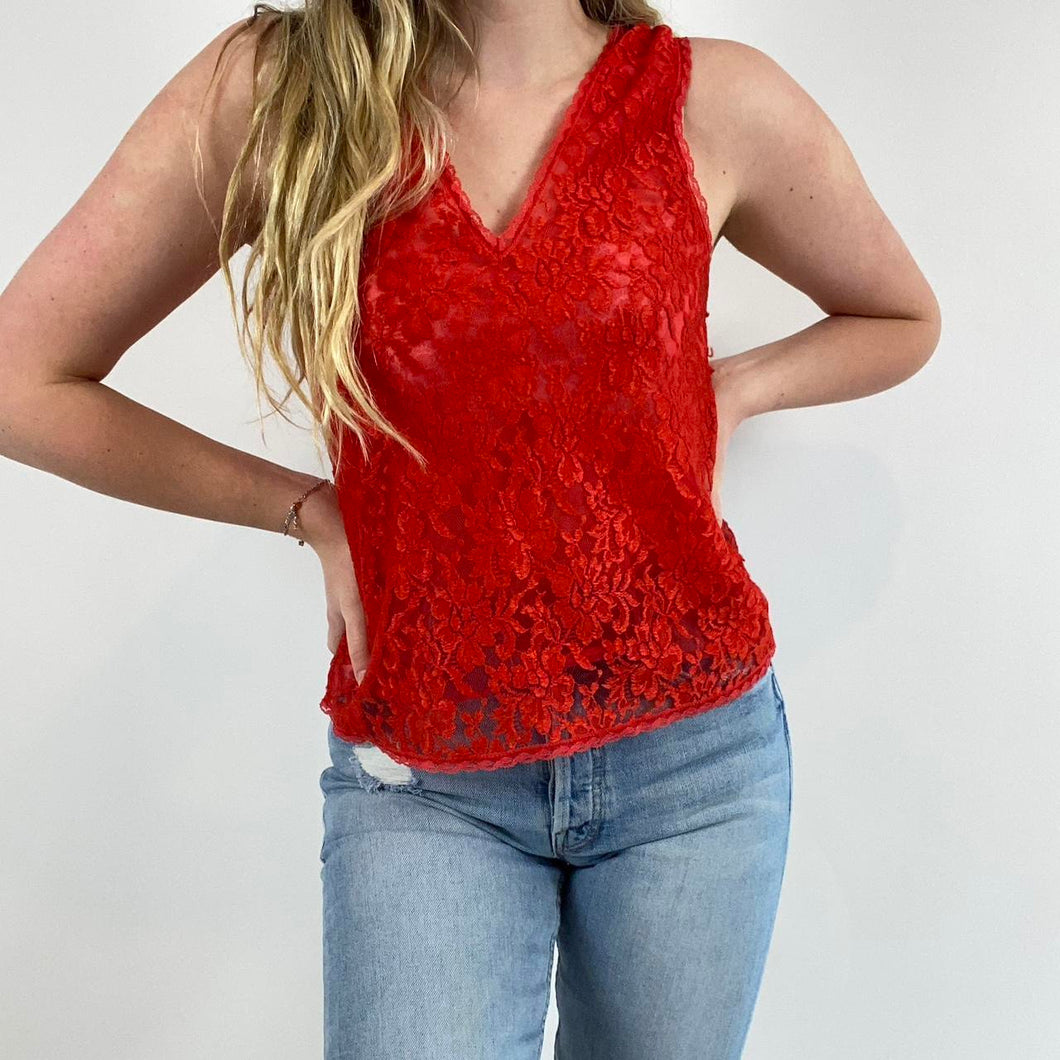 Vintage Maidenform lace tank