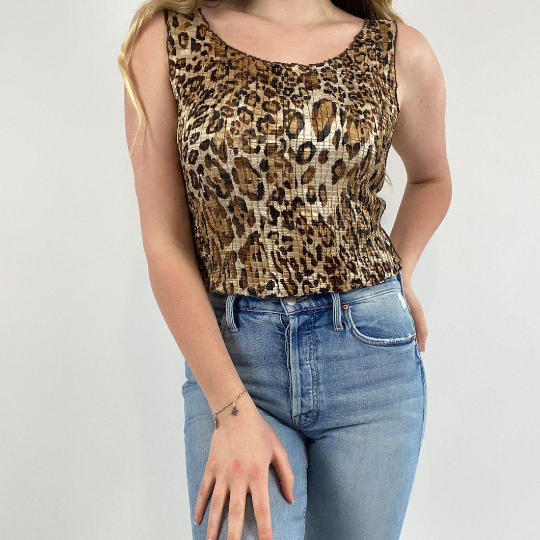 Y2K T.W.T. leopard tank top