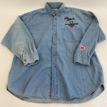 Load image into Gallery viewer, Vintage competitors view denim button down
