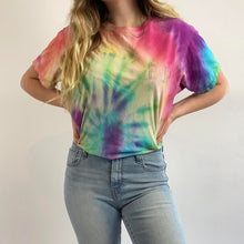 Load image into Gallery viewer, Reworked tie dye bedazzled tee
